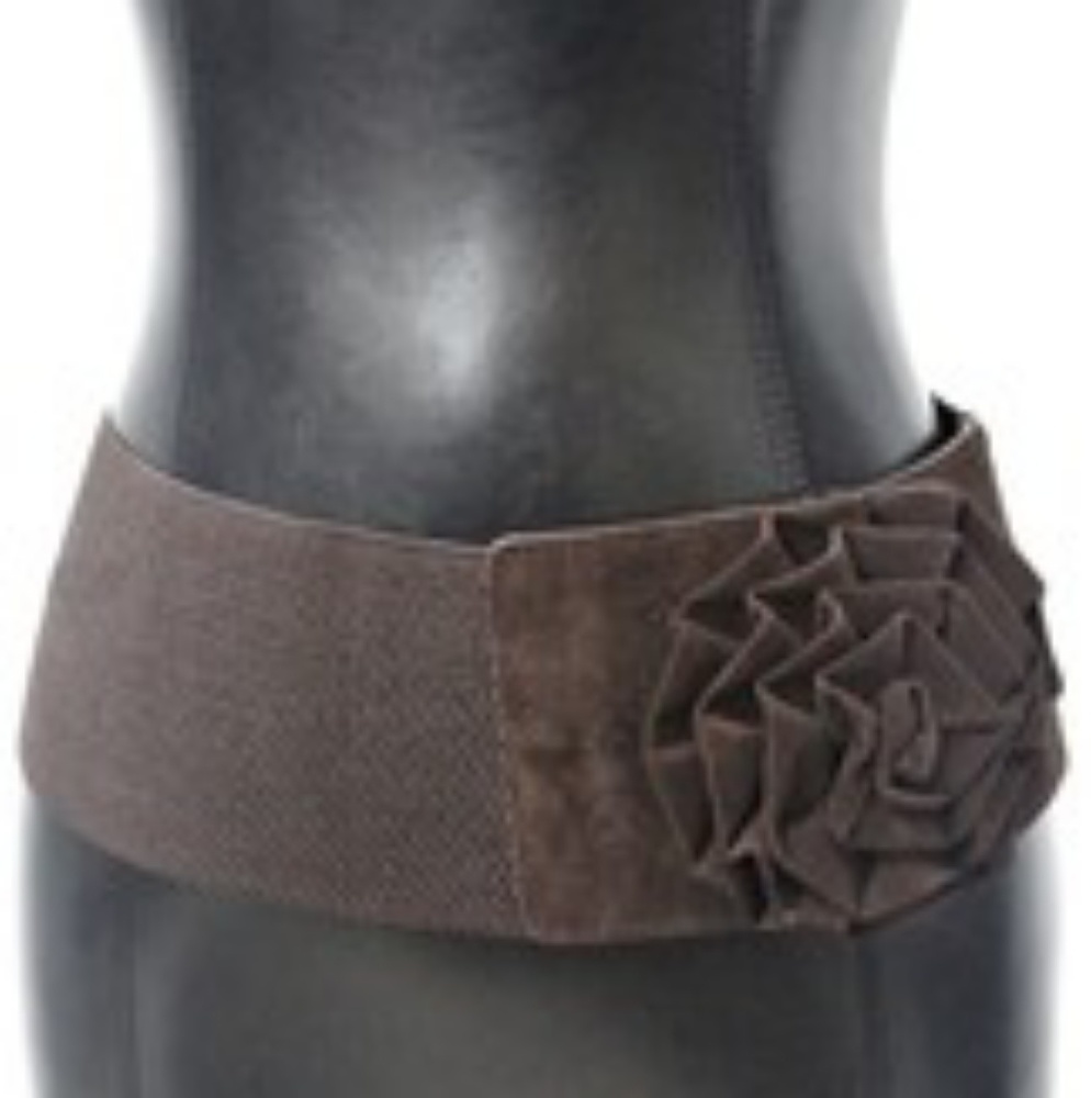 Brand New - Elastic Rose Belt - Brown
